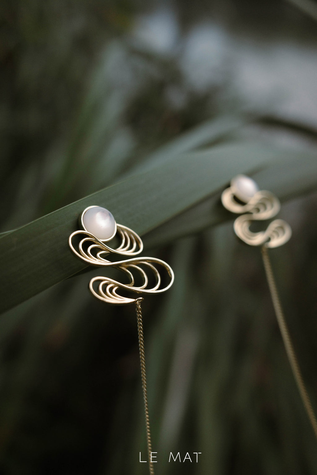 Moon in the Clouds Drop Earrings