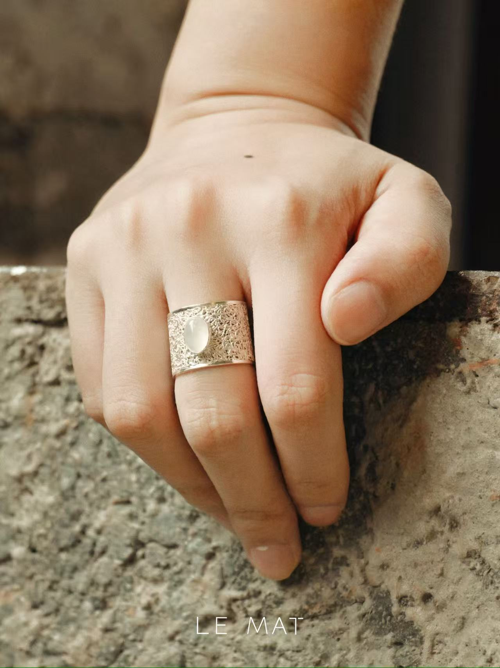 Moonstone Tangled Thread Ring