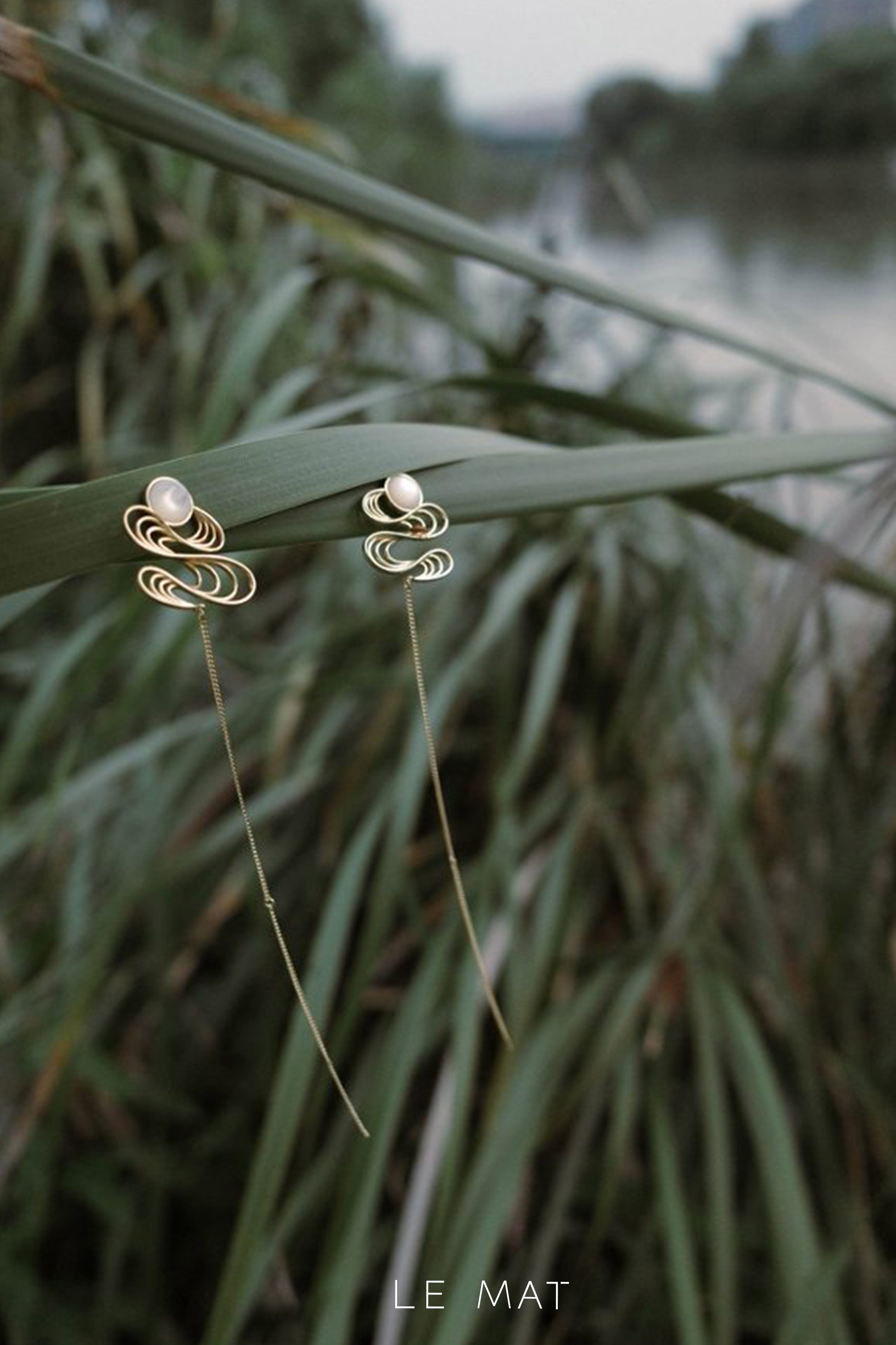Moon in the Clouds Drop Earrings