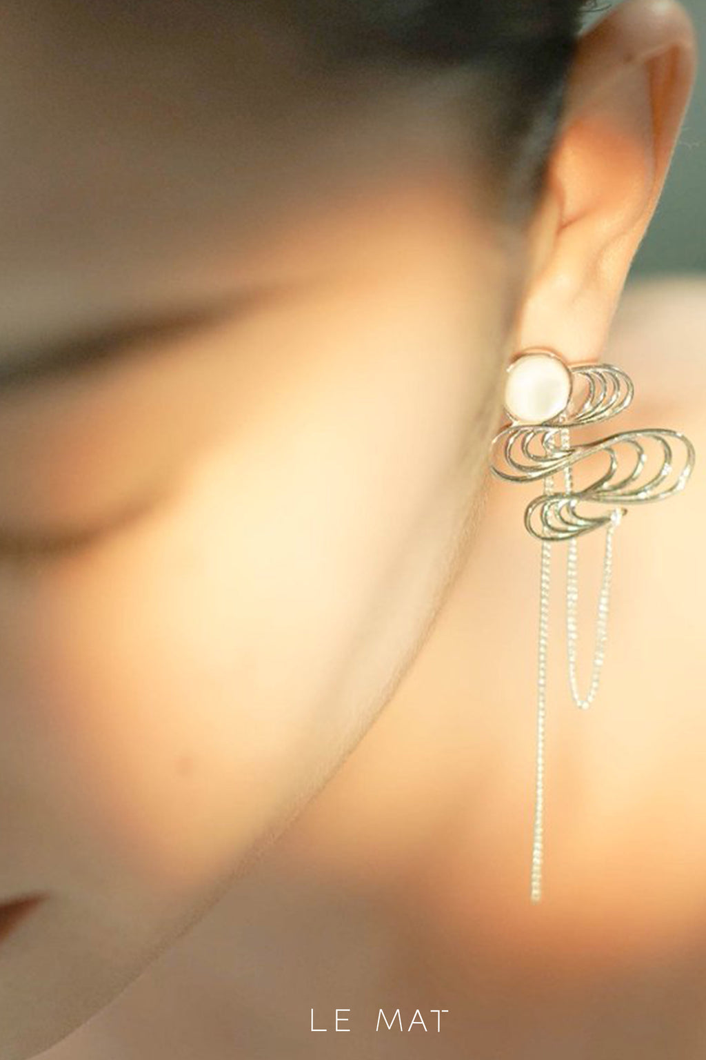 Moon in the Clouds Drop Earrings
