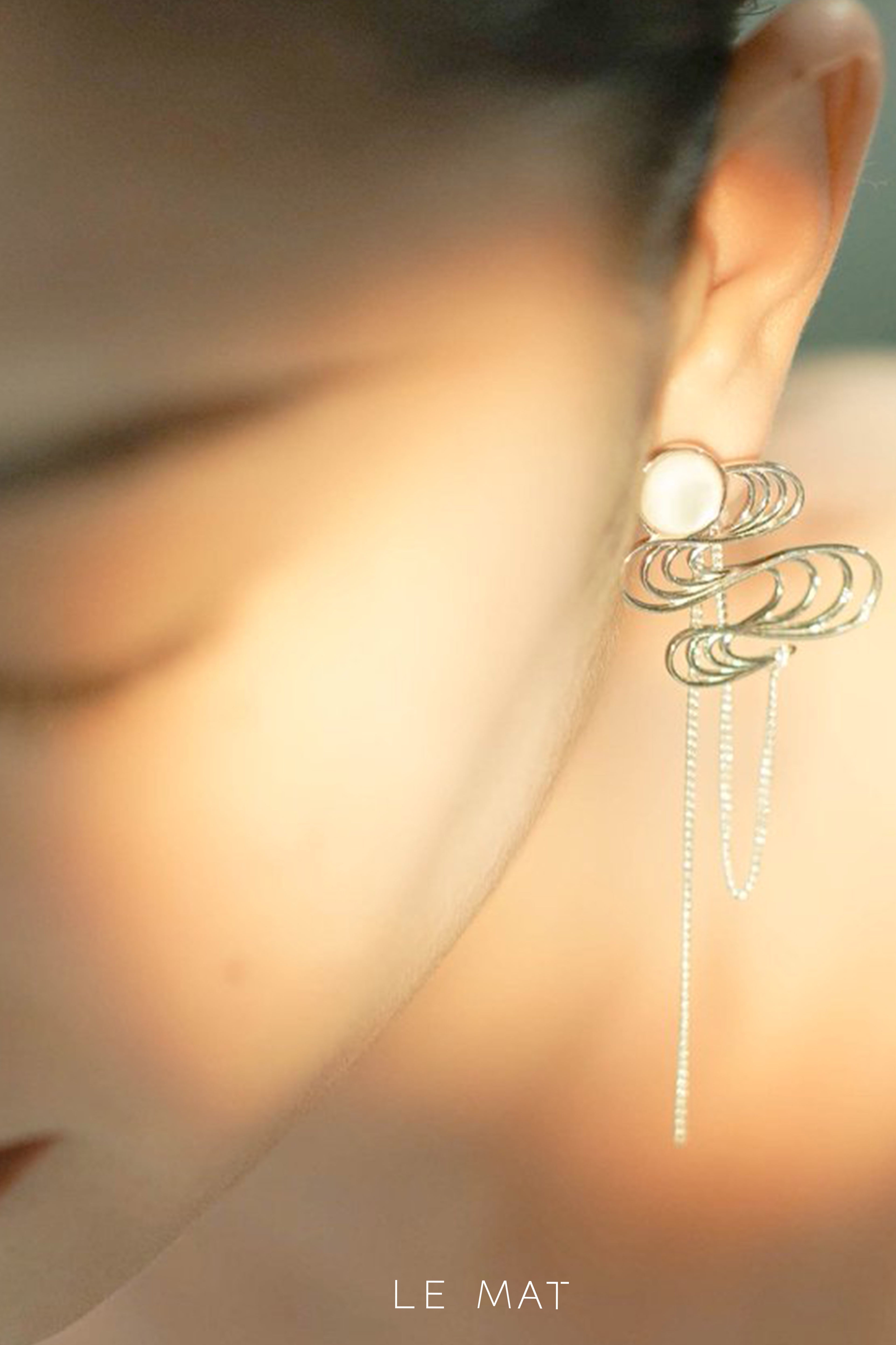 Moon in the Clouds Drop Earrings